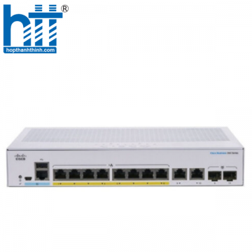 CBS350-8P-2G-EU Cisco Business 350 Series 8 gigabit PoE+ ports, internal power.